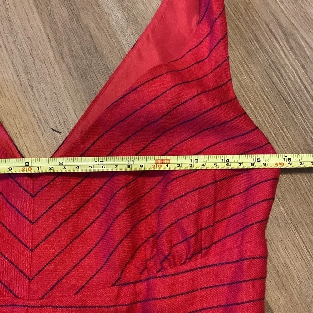 Ralph Lauren Black Label Exclusive Linen Nautical Red & Navy Stripe Midi dress 4 - Picture 11 of 14